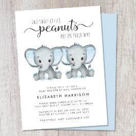 Leuke Olifant Twin Boys Baby shower per post Kaart