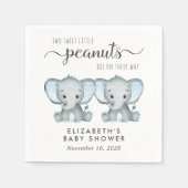Leuke Olifant Twin Boys Baby shower Servet (Voorkant)