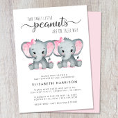 Leuke Olifant Twin Meisjes Baby shower per Mail Kaart