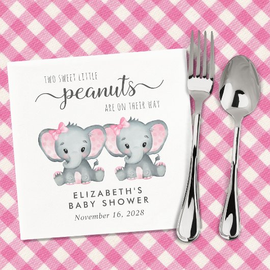 Leuke Olifant Twin Meisjes Baby shower Servet