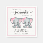 Leuke Olifant Twin Meisjes Baby shower Servet (Voorkant)