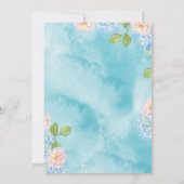 Leuke Olifant Twins Baby shower Blauwe Bloem Kaart (Achterkant)