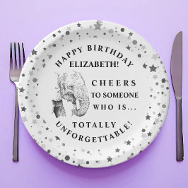 Leuke Olifant Verjaardagsfeestje Papier Borden Papieren Bordje