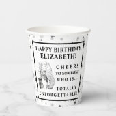 Leuke Olifant Verjaardagsfeestje Papier Cup Papieren Bekers (Achterkant)