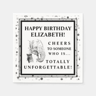 Leuke olifant verjaardagsfeestje servetten