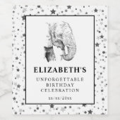 Leuke Olifant Verjaardagsfeestje Wijnfles Label Wijn Etiket (Enkel label)