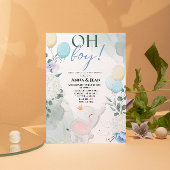 Leuke olifant Waterverf ballon baby shower jongen Kaart