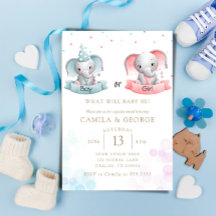 Leuke olifanten Geslacht onthullen baby shower