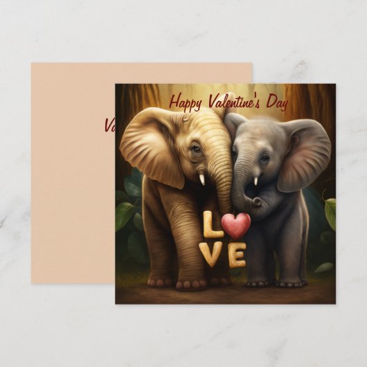 Leuke olifanten uit liefde (Voorkant / Achterkant)