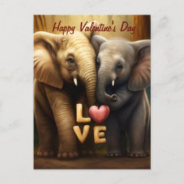 Leuke olifanten uit liefde briefkaart