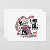 Leuke oma breien ontwerp briefkaart (Voorkant / Achterkant)