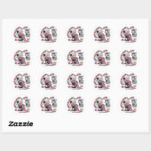 Leuke oma breien ontwerp ronde sticker (Vel)
