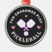 Leuke oma spelen Pickleball Metalen Ornament (Voorkant)