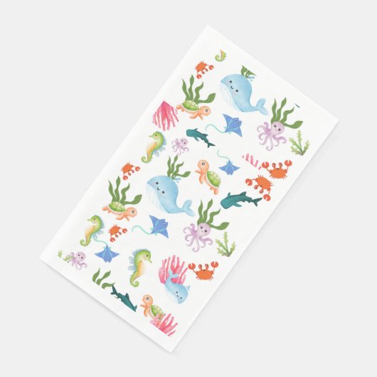 Leuke onderwater vrienden servet (Hoek)