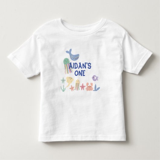 Leuke onderwater wereld eerste verjaardag kinder shirts (Voorkant)