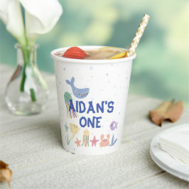 Leuke onderwater wereld eerste verjaardag papieren bekers