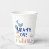 Leuke onderwater wereld eerste verjaardag papieren bekers (Voorkant)
