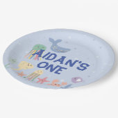 Leuke onderwater wereld eerste verjaardag papieren bordje (Gekanteld)