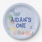 Leuke onderwater wereld eerste verjaardag papieren bordje (Voorkant)