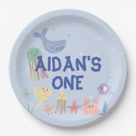 Leuke onderwater wereld eerste verjaardag papieren bordje