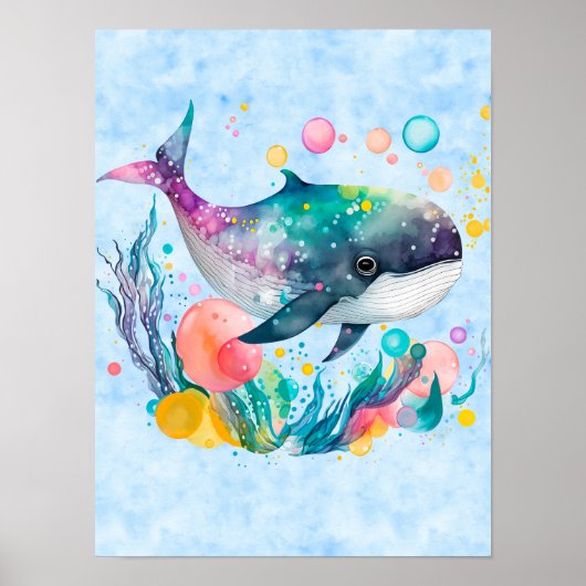 Leuke Onderwaterwalvis Poster (Voorkant)