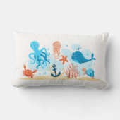 Leuke onderwaterwereld. Aquatisch. Leven op zee Kussen (Achterkant)