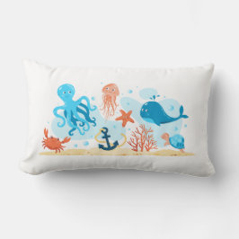 Leuke onderwaterwereld. Aquatisch. Leven op zee Kussen