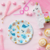 Leuke onderwaterwereld. Aquatisch. Leven op zee Papieren Bordje (Feest)