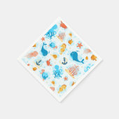 Leuke onderwaterwereld. Aquatisch. Leven op zee Servet (Hoek)