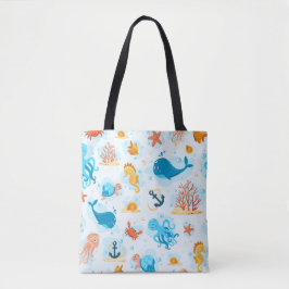 Leuke onderwaterwereld. Aquatisch. Leven op zee Tote Bag
