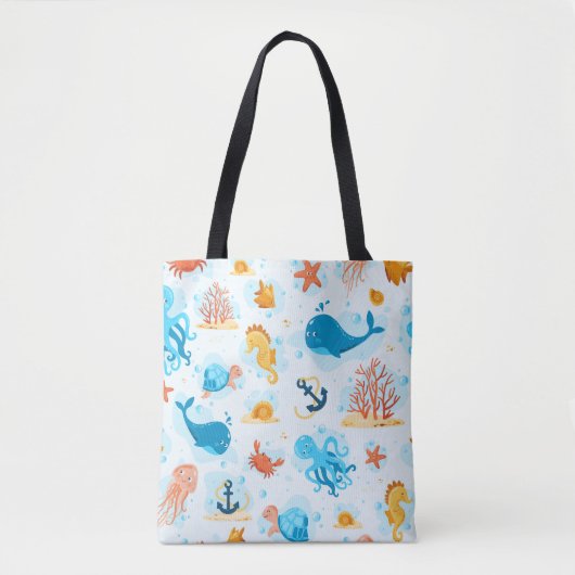 Leuke onderwaterwereld. Aquatisch. Leven op zee Tote Bag (Voorkant)