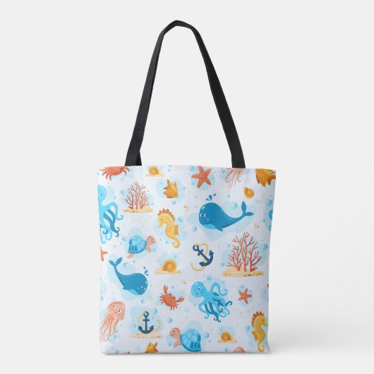 Leuke onderwaterwereld. Aquatisch. Leven op zee Tote Bag (Achterkant)