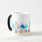 Leuke onderwaterwereld. Het leven in de oceaan. aq Magische Mok (Voorkant links)