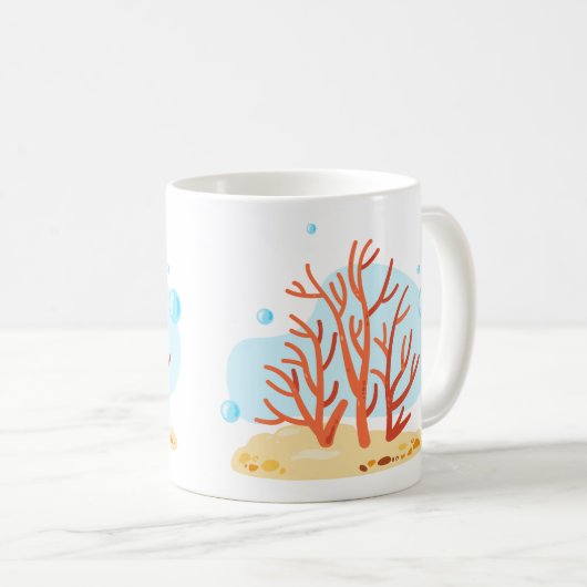 Leuke onderwaterwereld. Het leven in de oceaan. Ro Koffiemok (Voorkant rechts)