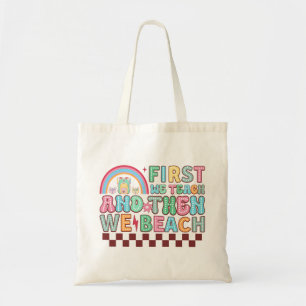 Leuke onderwijs strand woord kunst tote bag