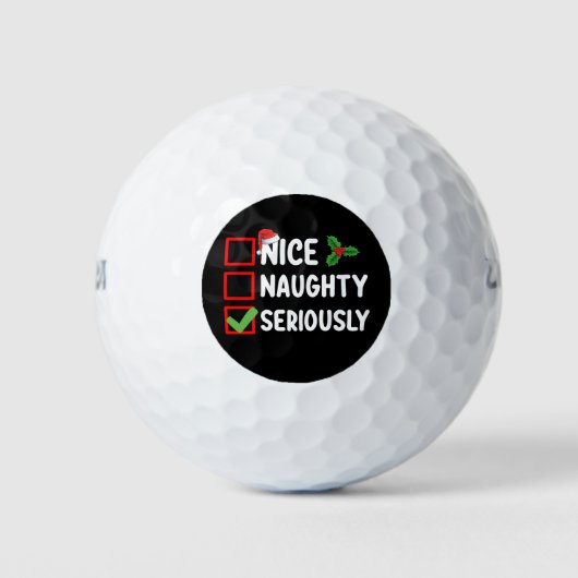 Leuke Ondeugend Serieus Kerstman Kerstlijst Golfballen (Voorkant)
