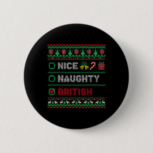 Leuke Ondeugende Britse Kerstmis Checklist Nederla Ronde Button 5,7 Cm