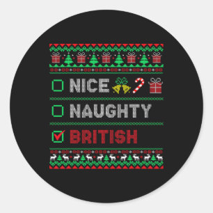 Leuke Ondeugende Britse Kerstmis Checklist Nederla Ronde Sticker