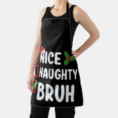 Leuke Ondeugende Bruh Santa Kerstlijst Vakantie Schort (Insitu)