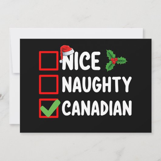 Leuke ondeugende Canadese kerstlijst vakantie Kaart (Voorkant)