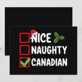 Leuke ondeugende Canadese kerstlijst vakantie Kaart (Voorkant / Achterkant)