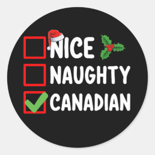 Leuke ondeugende Canadese kerstlijst vakantie Ronde Sticker