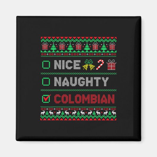 Leuke Ondeugende Colombiaanse Kerstmis Checklist C Magneet (Voorkant)
