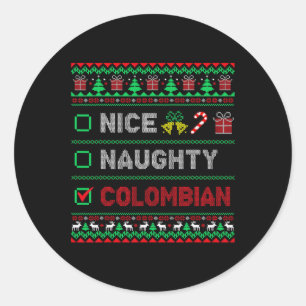 Leuke Ondeugende Colombiaanse Kerstmis Checklist C Ronde Sticker