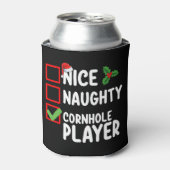 Leuke Ondeugende Cornhole Speler Kerstlijst Blikjeskoeler (Blikje Voorkant)