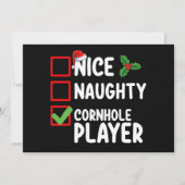 Leuke Ondeugende Cornhole Speler Kerstlijst Kaart (Voorkant)
