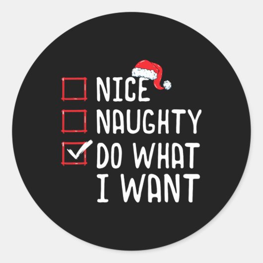 Leuke ondeugende doen wat ik wil kerstlijst ronde sticker (Voorkant)