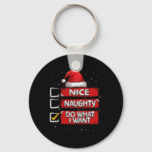 Leuke ondeugende doen wat ik wil Kerstlijst Santa Sleutelhanger