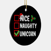 Leuke Ondeugende Eenhoorn Kerstlijst Vakantie Keramisch Ornament (Rechts)