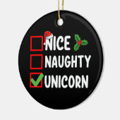 Leuke Ondeugende Eenhoorn Kerstlijst Vakantie Keramisch Ornament (Links)